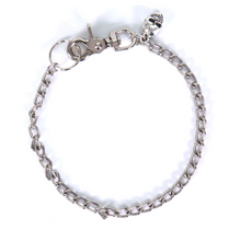 Chrome 18" Wallet Chain with Skull Charm with Lobster Belt Clip