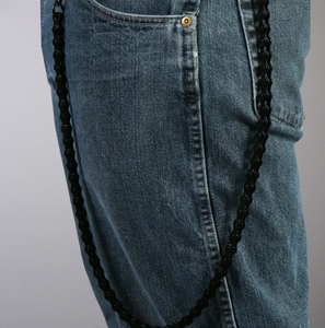 30" Black Chrome Medium Link Bike Chain Style key wallet chain