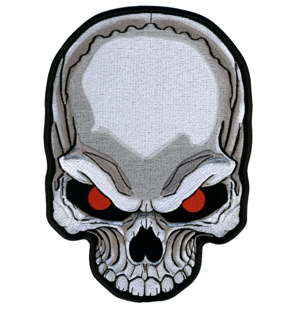 Red Eyes Skull Sew on Patch
