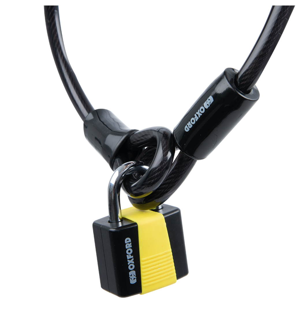 Oxford Loop Lock10 Hooped Cable + Padlock 10mm x 1.8m
