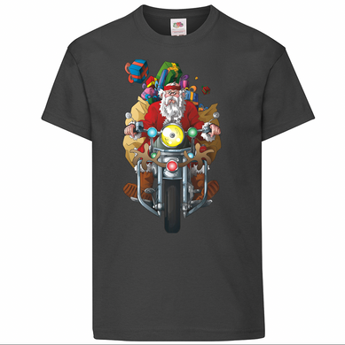 Kids Biker Santa Festive Children's T Shirt