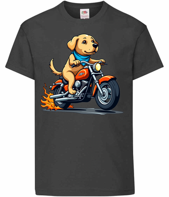 Kids Biker Labrador T Shirt