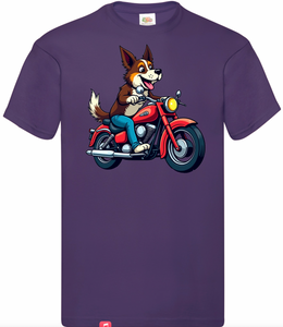 Kids Biker Border Collie T Shirt