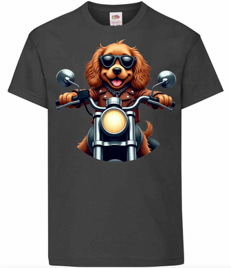 Kids Biker Cocker Spaniel T Shirt