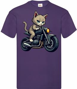 Kids Biker Short Hair Cat T Shirt
