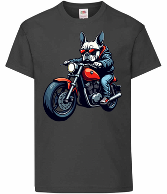 Kids Biker French Bulldog T Shirt