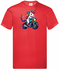 Kids Biker Rainbow Unicorn T Shirt