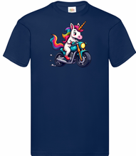 Kids Biker Rainbow Unicorn T Shirt