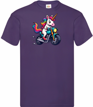 Kids Biker Rainbow Unicorn T Shirt