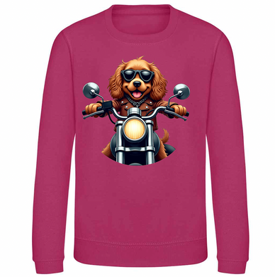 Kids Biker Cocker Spaniel Childrens Sweatshirt