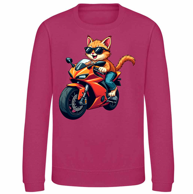 Kids Biker Biker Burmese Cat Childrens Sweatshirt