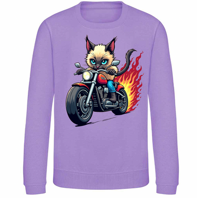 Kids Biker Biker Maine Coon Cat Childrens Sweatshirt