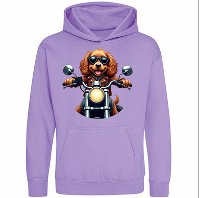 Kids Biker Cocker Spaniel Childrens Hoodie