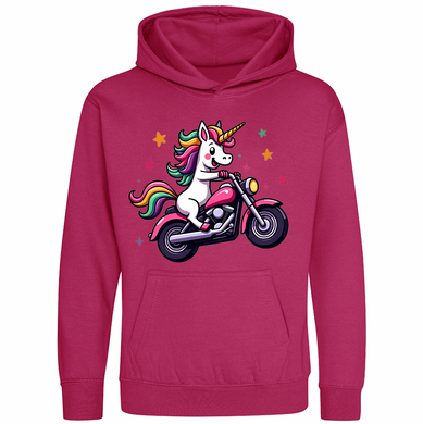 Kids Biker Wheeliecorn  Unicorn Hoodie