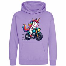 Kids Biker Rainbow Unicorn Hoodie