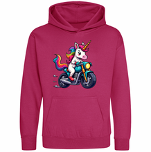 Kids Biker Rainbow Unicorn Hoodie