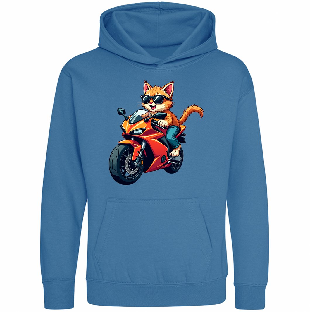 Kids Biker Biker Burmese Cat Childrens Hoodie