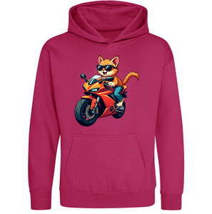 Kids Biker Biker Burmese Cat Childrens Hoodie