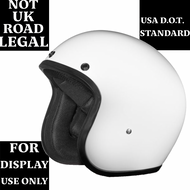 Glossy White - Daytona Low Profile D.O.T. Open Face Helmet - NOT UK Road Legal - Fat Skeleton UK