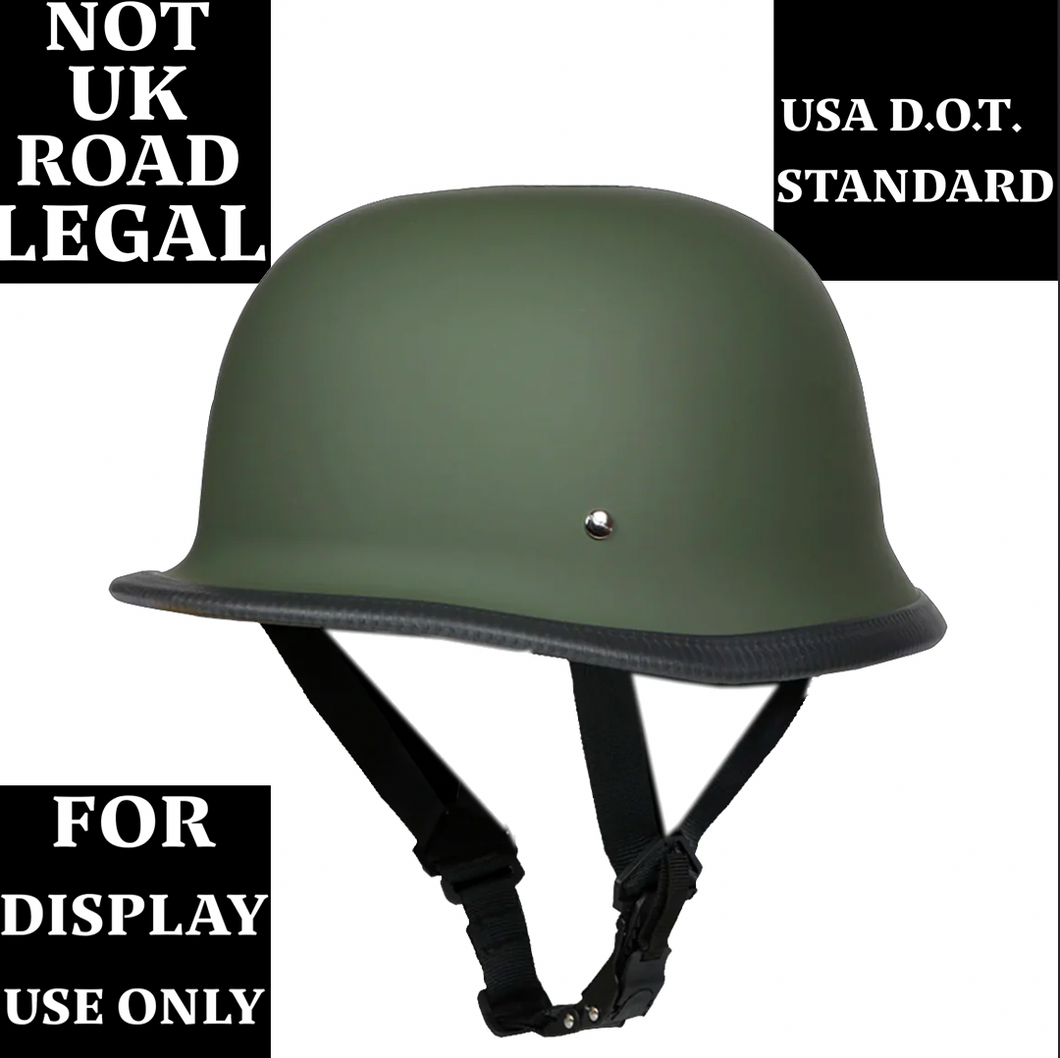 Daytona Military Green GERMAN Helmet D.O.T Limited edition NOT UK Road Legal Fat Skeleton UK