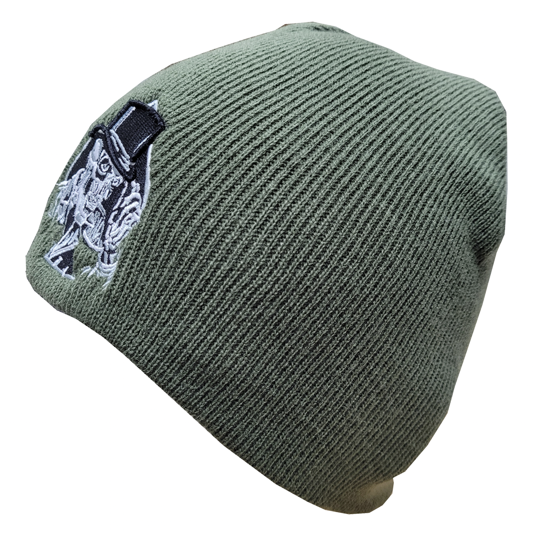 Fat Skeleton ™ 3D Embroidered Top Hat Skull logo Olive green