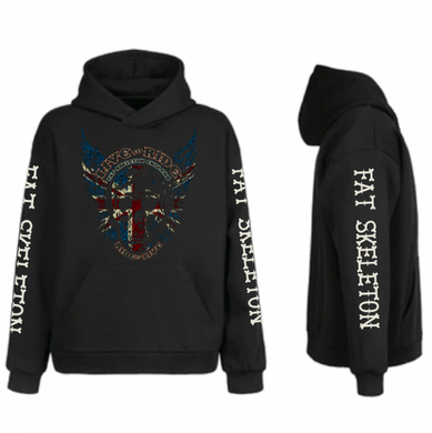 Fat Skeleton Live To Ride UK Skull Hoodie