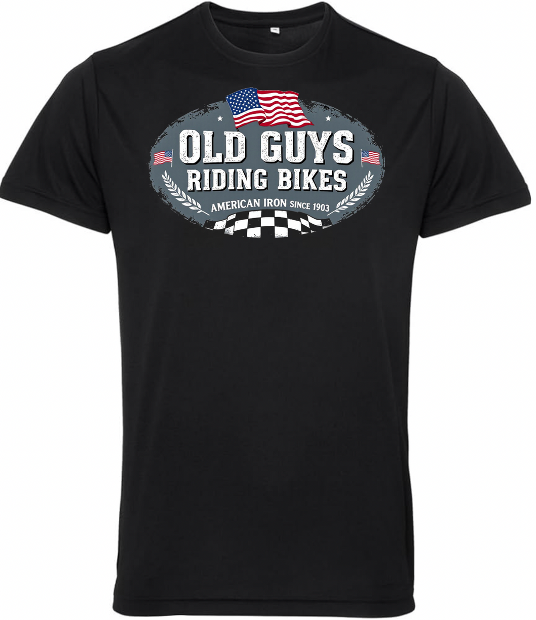 Old Guys Riding Bikes American Iron T Shirt