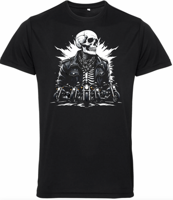 Fat Skeleton Brando Skeleton Biker T Shirt