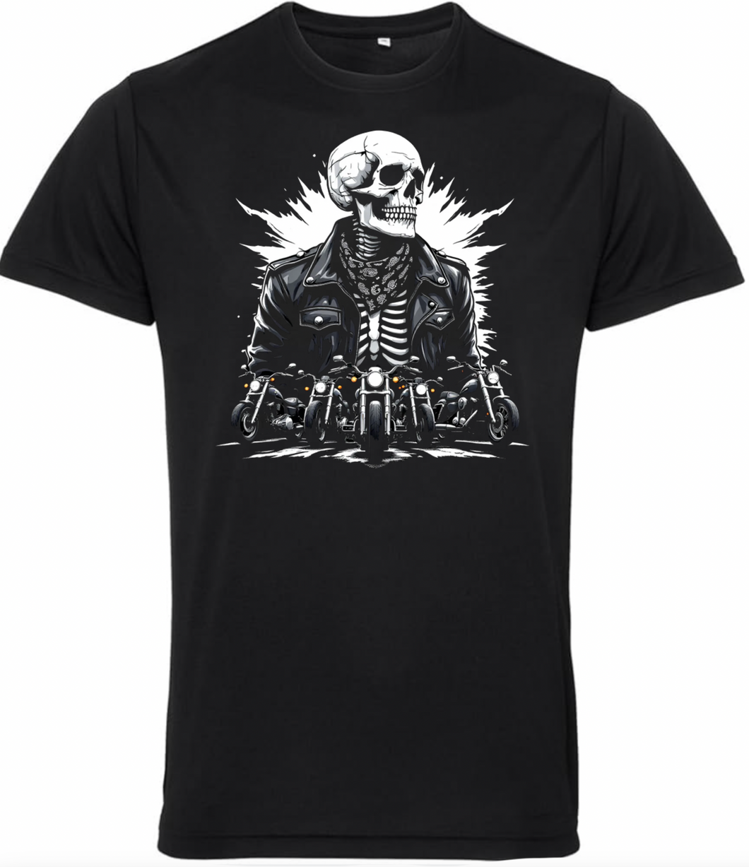Fat Skeleton Brando Skeleton Biker T Shirt
