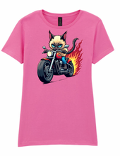 Ladies Biker Maine Coon Softstyle T Shirt