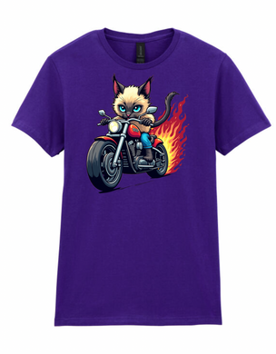 Ladies Biker Maine Coon Softstyle T Shirt