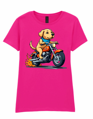 Ladies Biker Labrador Softstyle T Shirt