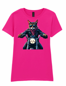 Ladies Biker Kitty Softstyle T Shirt
