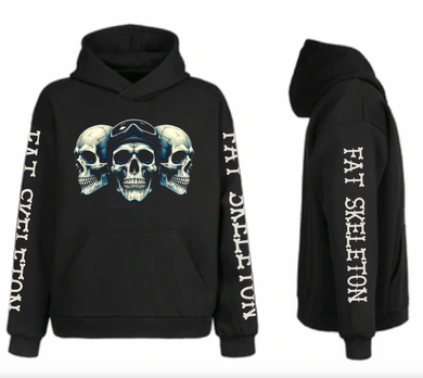 Fat Skeleton 3 Skulls Hoodie
