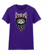 Ladies Biker Pink Helmet Kitty Softstyle T Shirt
