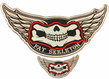Fat Skeleton Jawbone & Wings logo Sew On Patches
