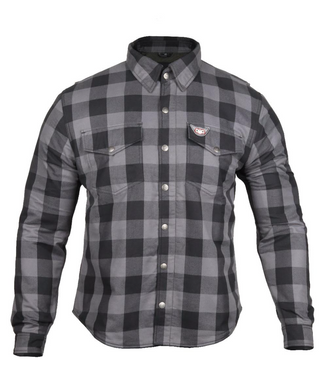 Fat Skeleton Freeway Grey Check Kevlar AA Rated Riding Shirt & CE Armour