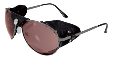 Aviator Dark Brown Lens Sunglasses with side shields plus soft pouch