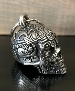 3D Mayan Skull Guardian Angel Bell
