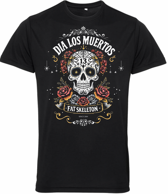 Dia Los Muertos Fat Skeleton Skeleton Biker T Shirt