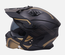 Stealth Fighter Multi Function Motorcycle Full & Open Face Helmet -Orbit Black & Gold