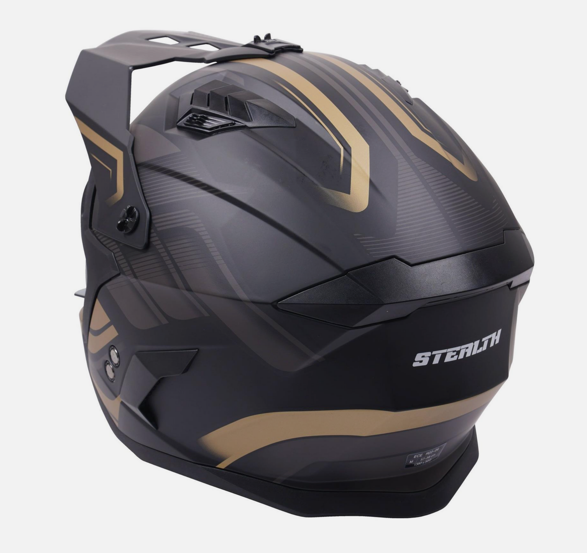 Stealth Fighter Convertible Motorcycle Helmet - Matt Black, Open Face With Sun Visor