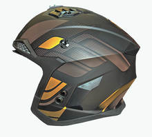 Stealth Fighter Multi Function Motorcycle Full & Open Face Helmet -Orbit Black & Gold