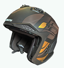 Stealth Fighter Multi Function Motorcycle Full & Open Face Helmet -Orbit Black & Gold