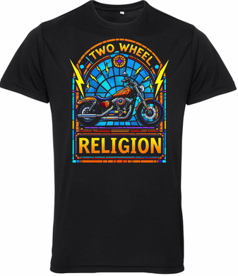 Fat Skeleton Two Wheel Religion Sportster T Shirt