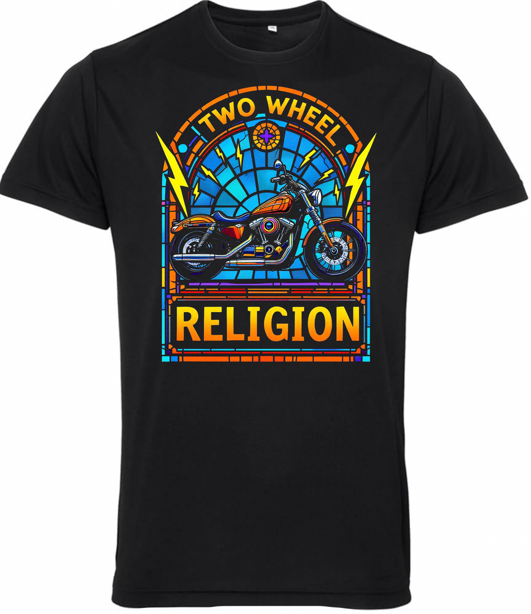 Fat Skeleton Two Wheel Religion Sportster T Shirt