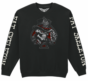 Fat Skeleton Top Hat Skull Sweatshirt