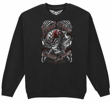 Fat Skeleton Loud Pipes Save Lives Sweatshirt
