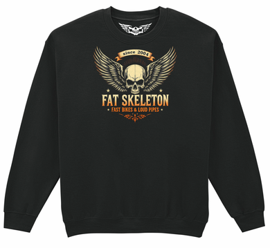 Fat Skeleton Fast Bikes Loud Pipes Sweatshirt