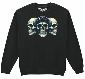 Fat Skeleton 3 Skulls Sweatshirt